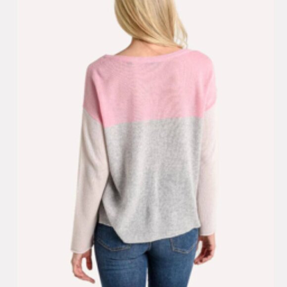 ATM Anthony Thomas Melillo Pink Colorblock Cashmere Sweater XS - Picture 4 of 16